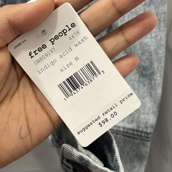 Free People Indigo Acid Wash Jean Jacket - Picture 4 of 5